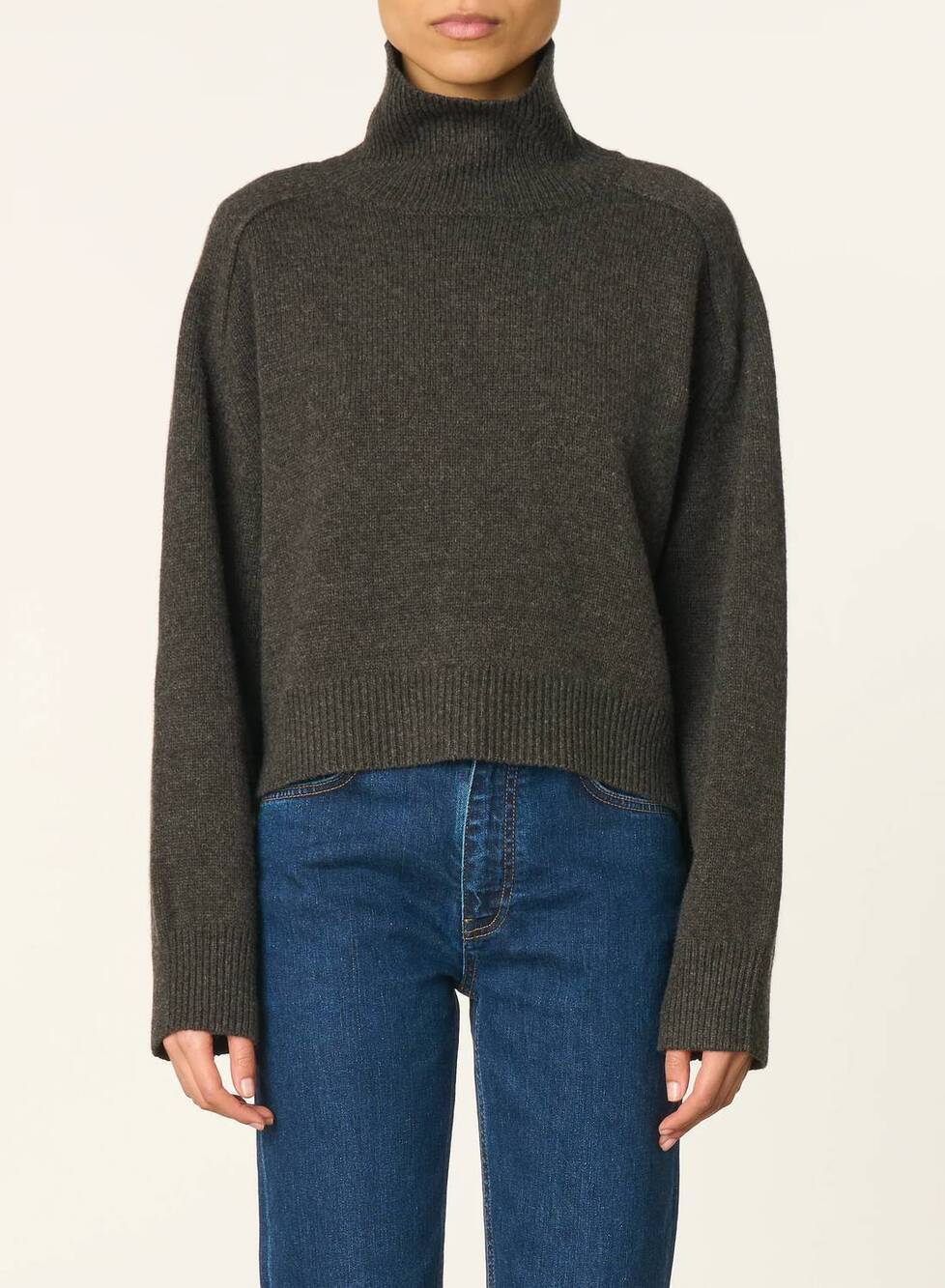 NEW VANESSABRUNO ballerine turtleneck sweater in anthracite